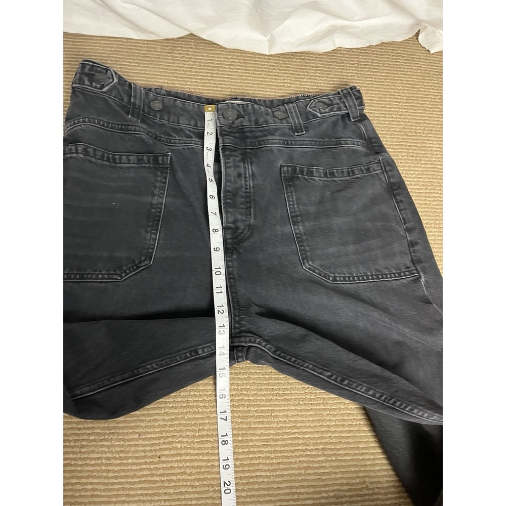 We The Free Womens 31 Jeans Black Baggy Straight Leg 100% Cotton Utility - Picture 7 of 10